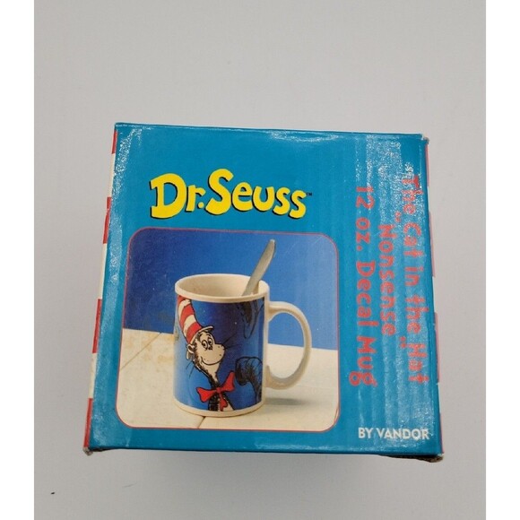 Dr Seuss Coffee Cup Mug Cat in the Hat w/ Box Blue Collectible12oz - Picture 6 of 16